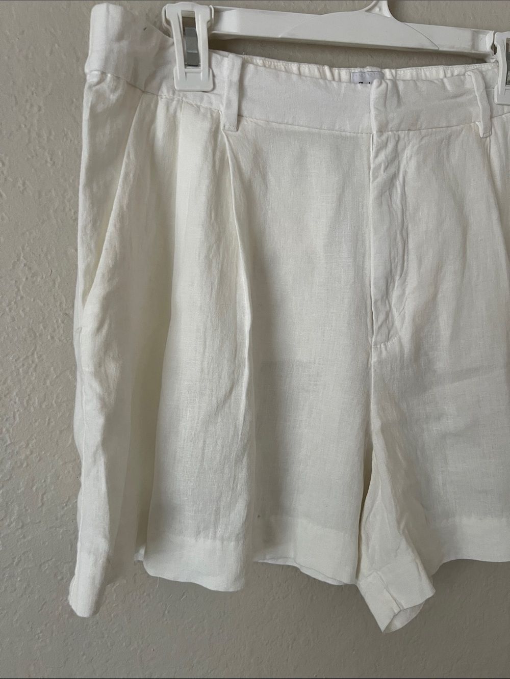 NWT GAP 365 High-Rise Linen Blend Pleated White Shorts Size L - Picture 4 of 15